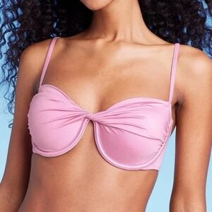NWT Shade & Shore Pink Underwire Bikini Top 36D
